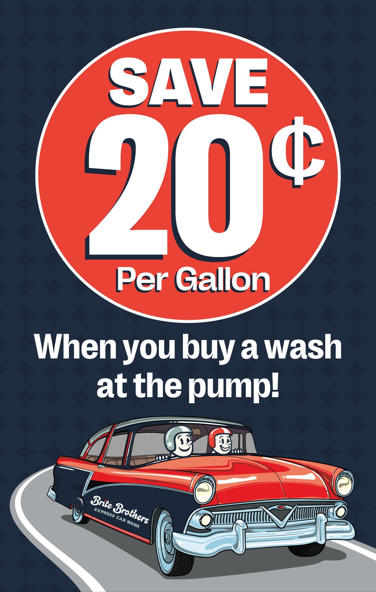 Windmaster Insert 28" x 44" "Save 20 cents on Gas"